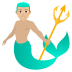 🧜🏼‍♂️ merman: medium-light skin tone display on JoyPixels